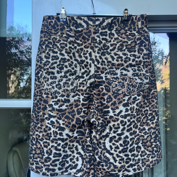Fraternal Leopard Print Rhinestone Shorts - Picture 2 of 3